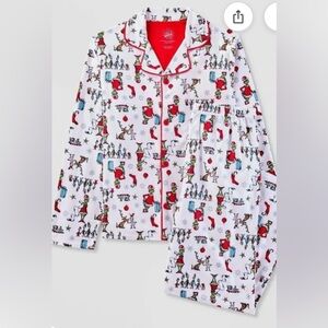 The Grinch Dr. Seuss Long Sleeve Button Down Pajamas Size Medium 8